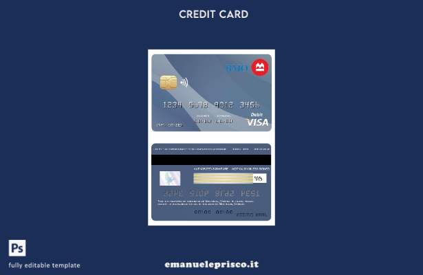 modello di carta visto bancario Canada Montreal stile verificato